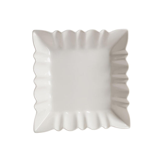 Kitchen Life Ceramic Square Serving Platter White