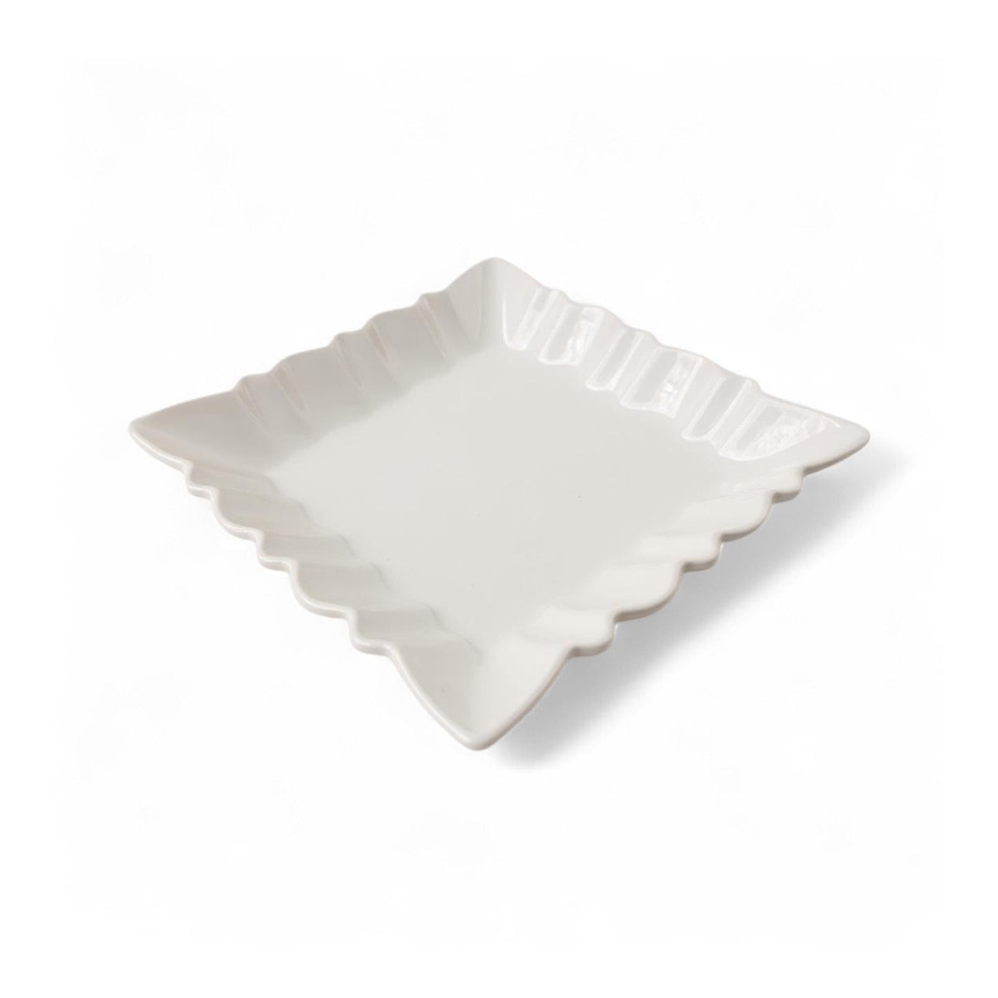 Kitchen Life Ceramic Square Serving Platter White
