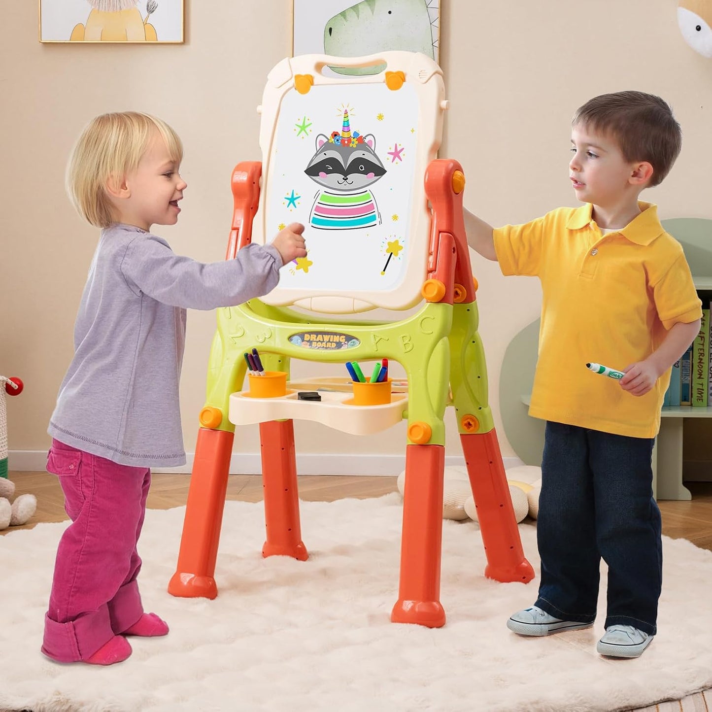 Double-Sided Plastic Drawing Board Multicoloured