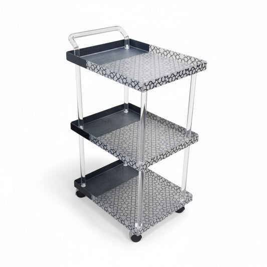 3 Tier Acrylic Trolley Black