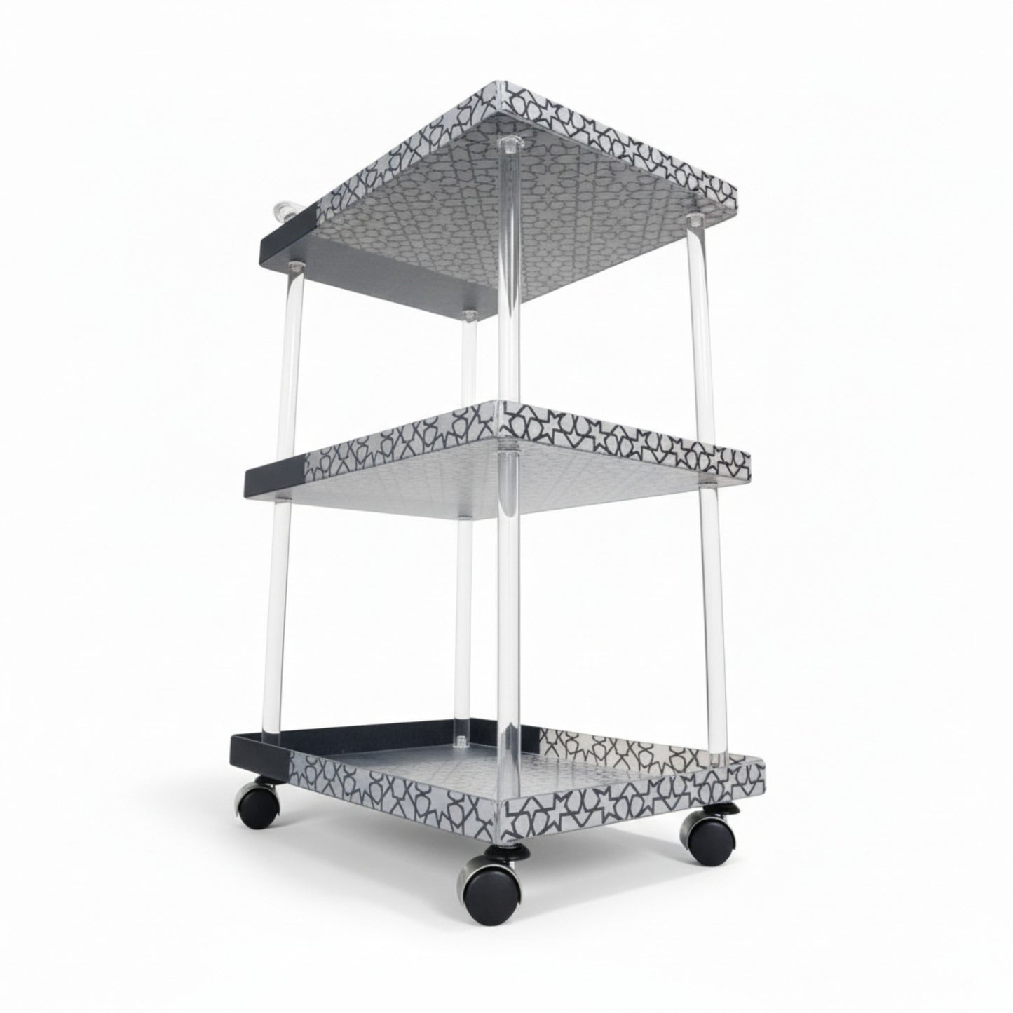 3 Tier Acrylic Trolley Black
