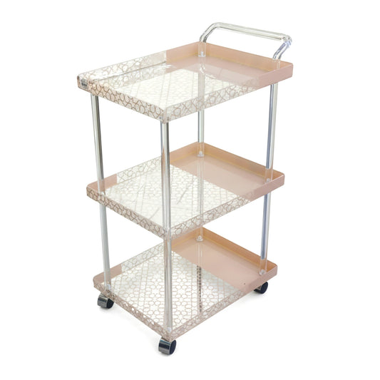 3 Tier Acrylic Trolley Cream
