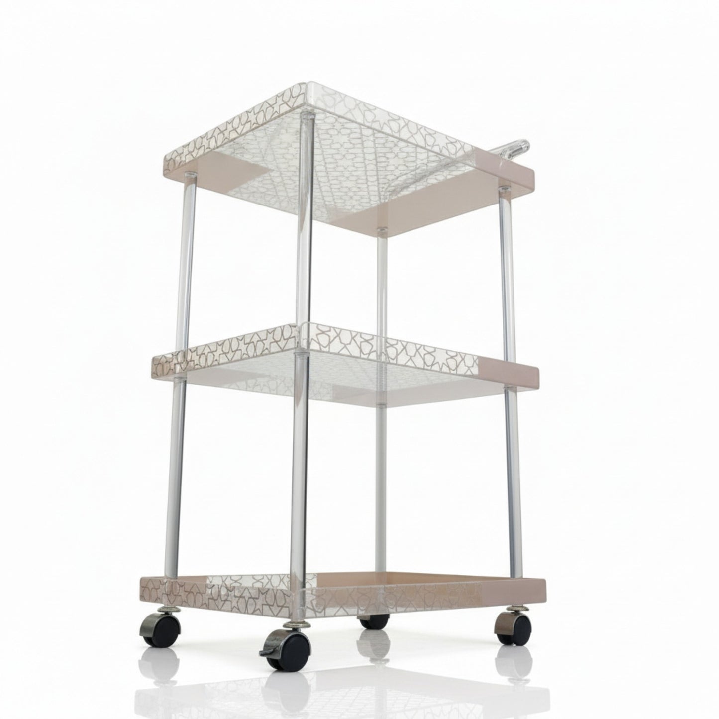 3 Tier Acrylic Trolley Cream