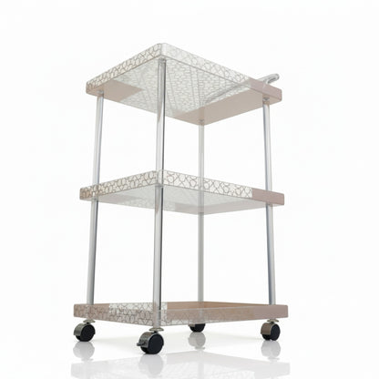 3 Tier Acrylic Trolley Cream