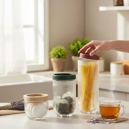 Kitchen Life 3 Piece Canister Set Clear