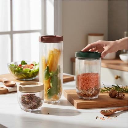 Kitchen Life 3 Piece Canister Set Clear