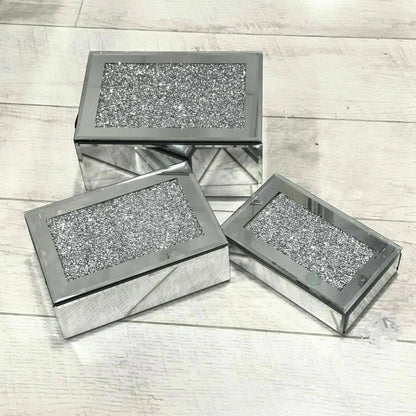 Exotic Designs 3 Piece Jewelry Box Silver