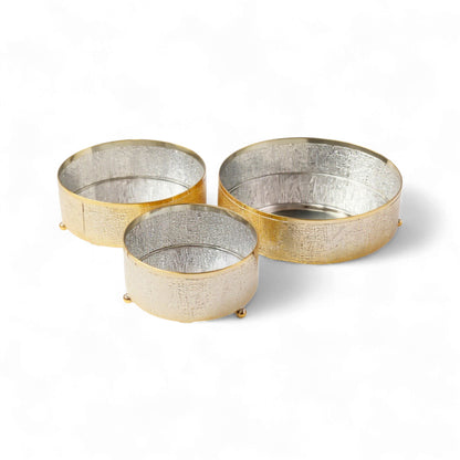 The Venus 3 Piece Cake Storage Set Gold