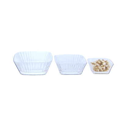 Kitchen Life 3 Piece Bowls Set Clear