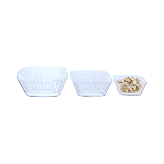 Kitchen Life 3 Piece Bowls Set Clear