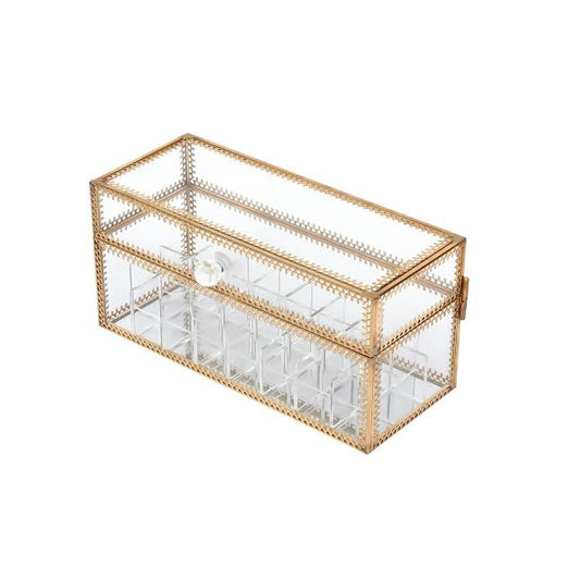 Exotic Designs 24 Slot Cosmetic Organiser Gold