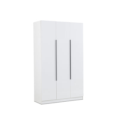 3 Door High Gloss Wardrobe White