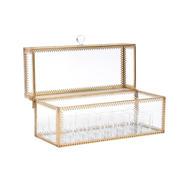 Exotic Designs 24 Slot Cosmetic Organiser Gold