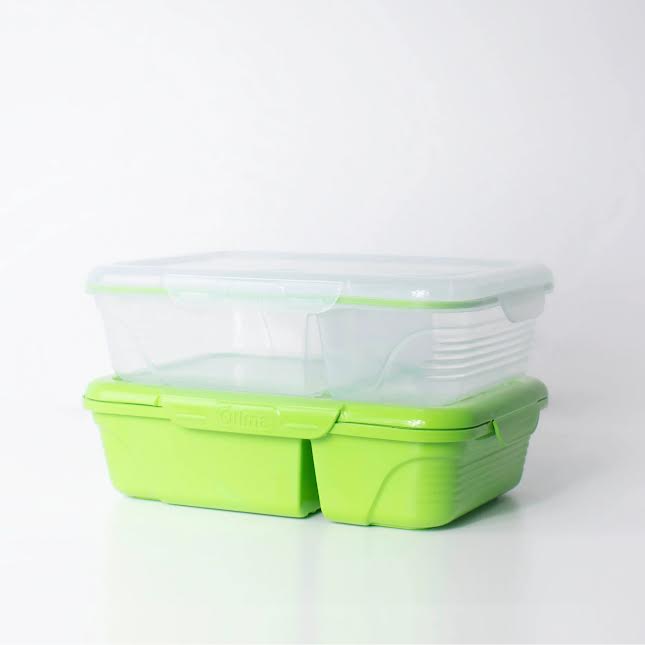 Otima 1.9Lt Flip-Top Lunch Box with Division Clear