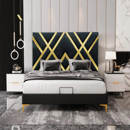 Exotic Designs President Headboard Black & Gold