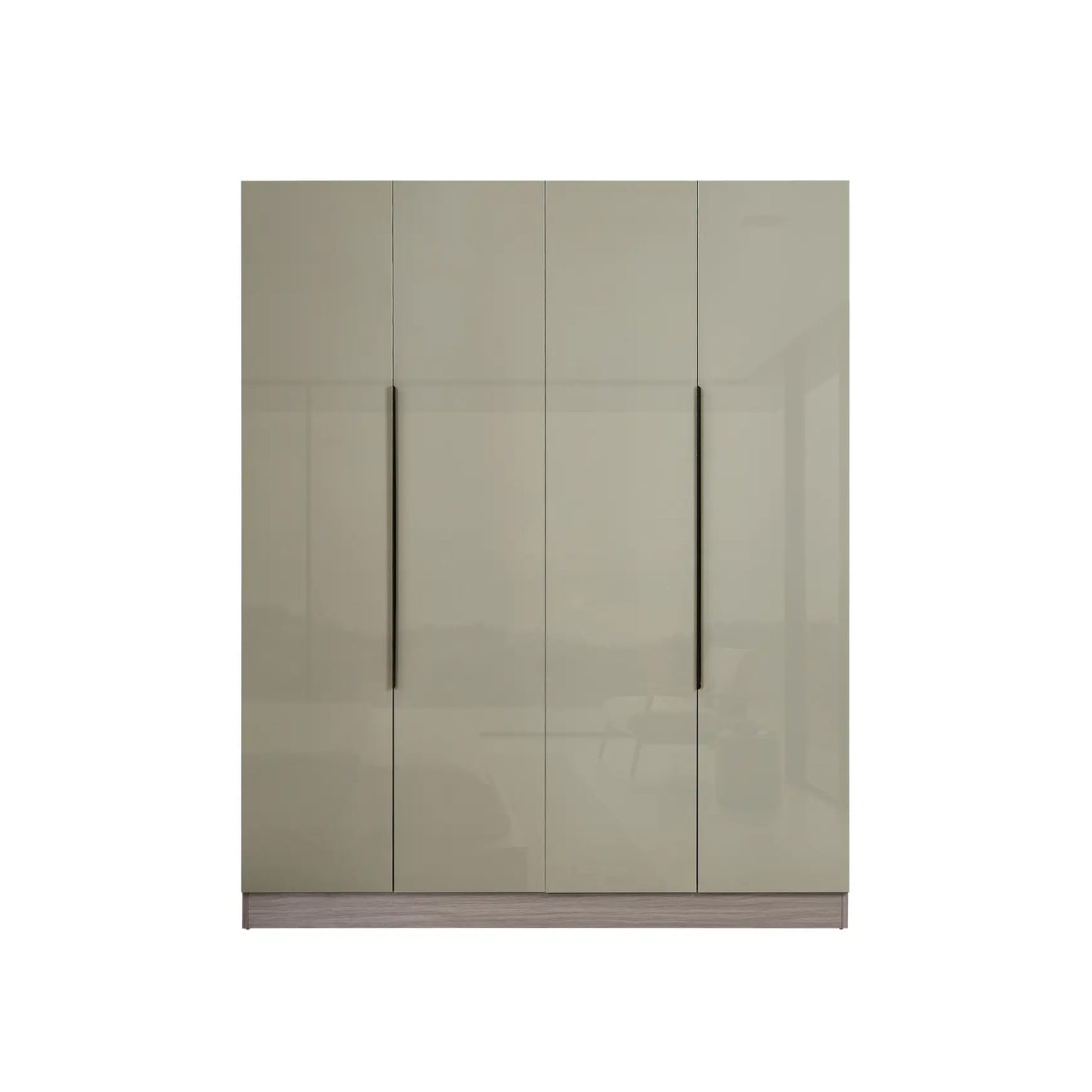 4 Door High Gloss Wardrobe Cappuccino