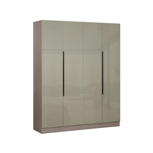 4 Door High Gloss Wardrobe Cappuccino