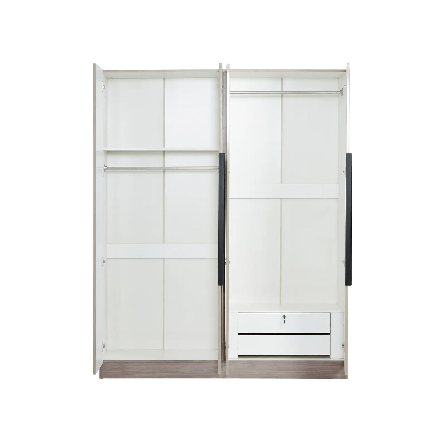 4 Door High Gloss Wardrobe Cappuccino