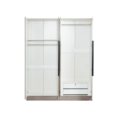 4 Door High Gloss Wardrobe Cappuccino