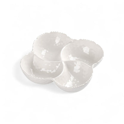 Kitchen Life 4 Division Ceramic Bowl White