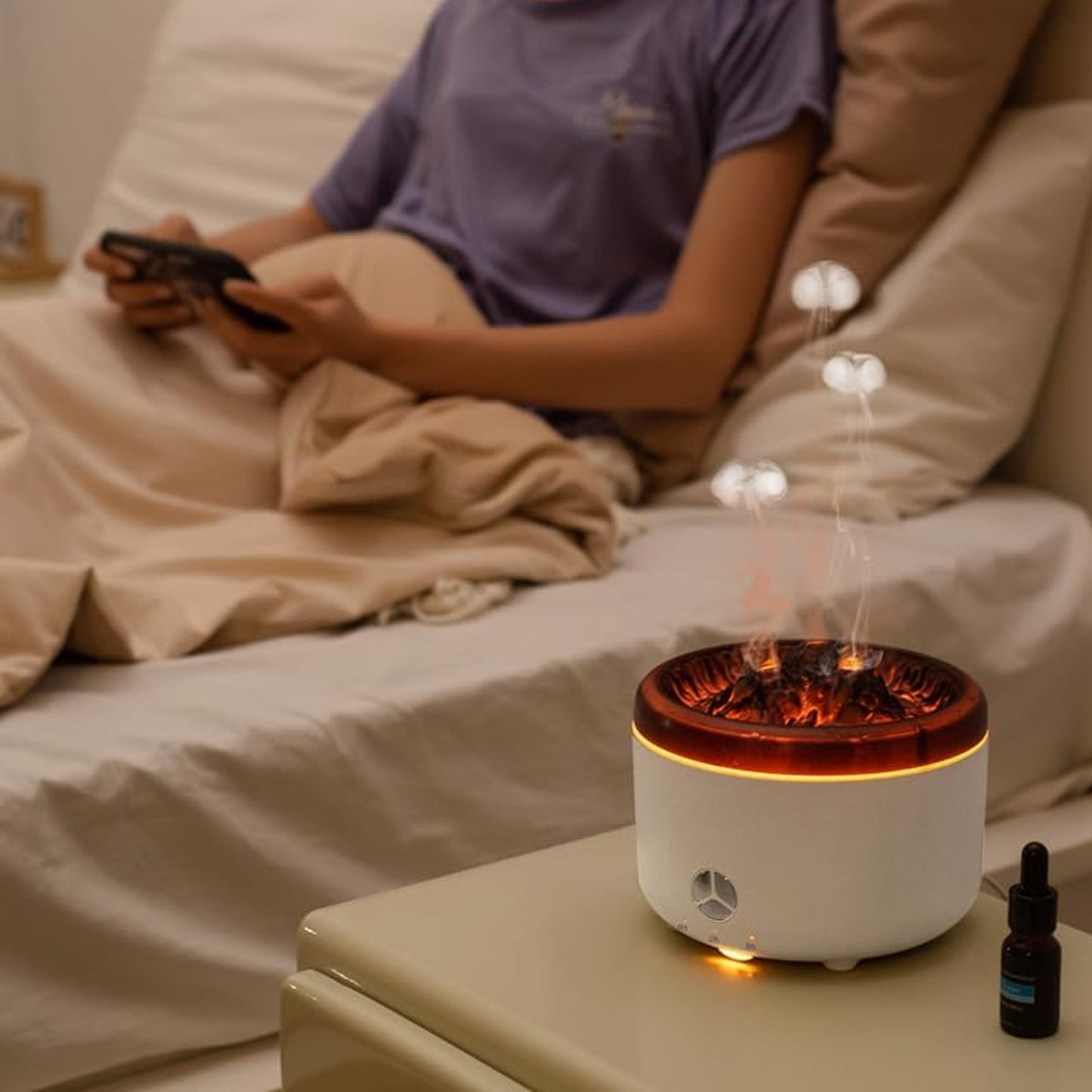 500ml Volcano Flame Diffuser Grey