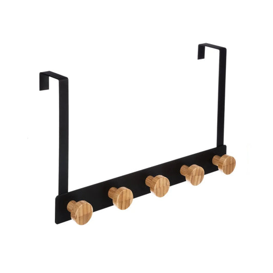 Five 5 Hook Coat Hanger Black