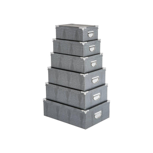 Five 6 Piece Metal Corner Box Set Grey