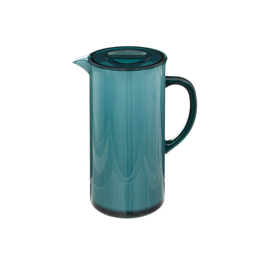 Five 1.95Lt Square Pitcher with Lid Petrol Blue