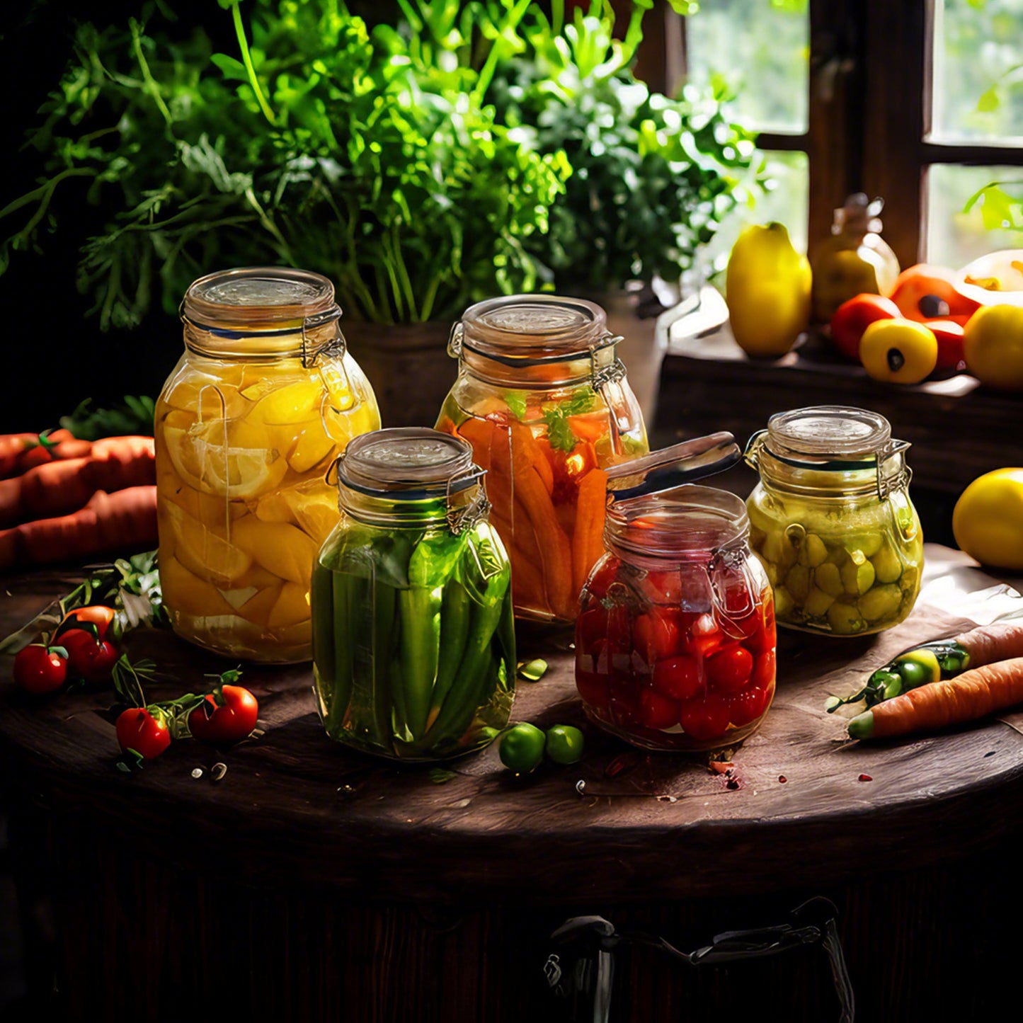 Five 5 Piece Storage Jar Set Clear