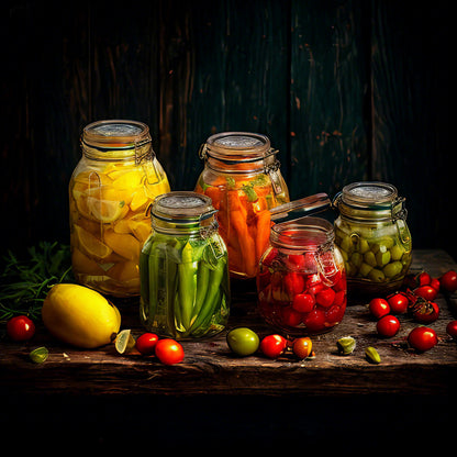 Five 5 Piece Storage Jar Set Clear