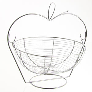 Five Apple Fruit Basket Silver