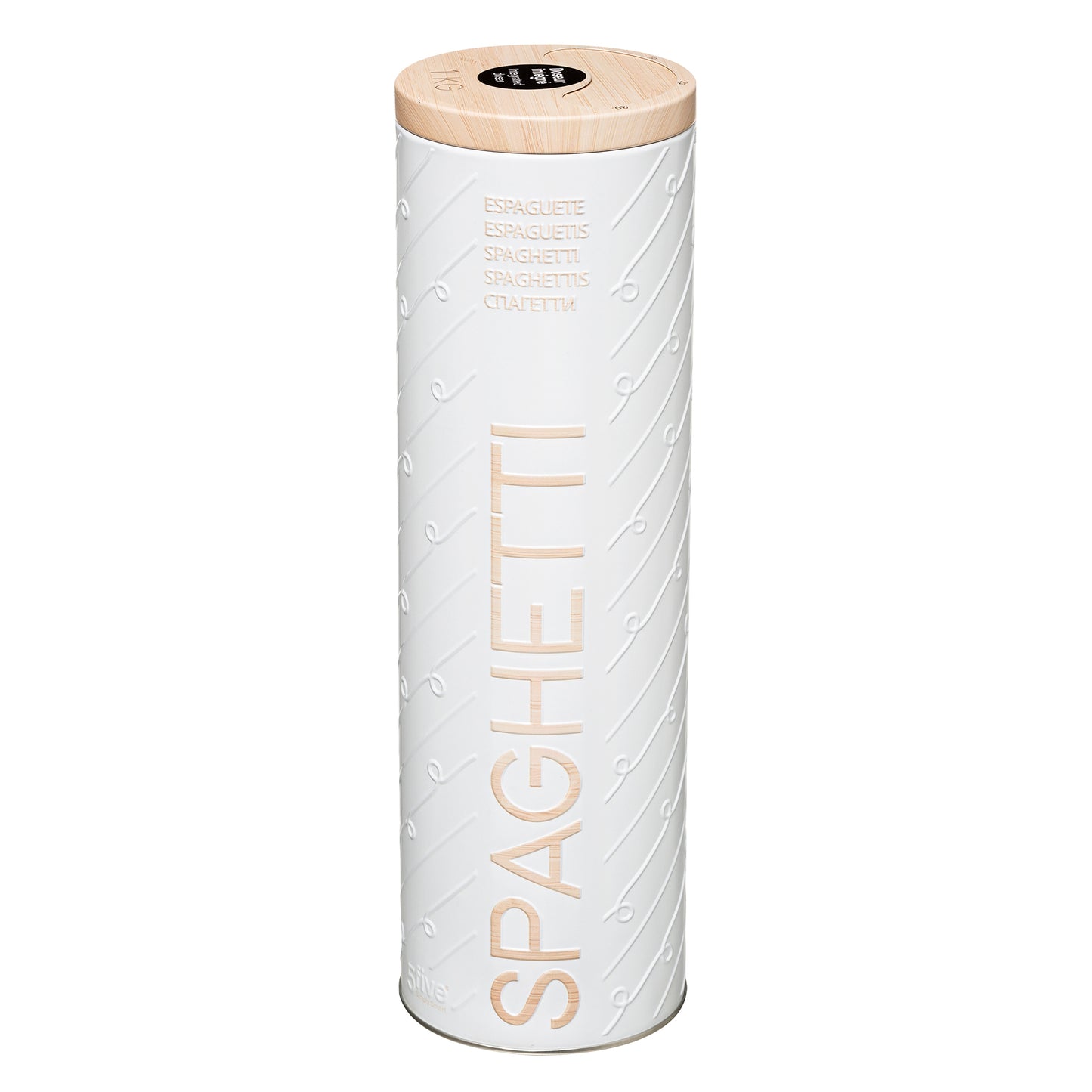 Five Metal Spaghetti Canister White