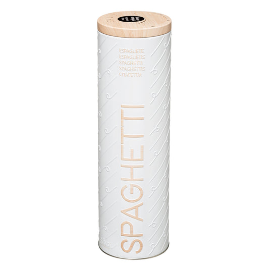 Five Metal Spaghetti Canister White