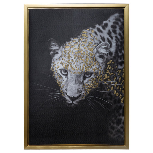 Atmosphera Leopard Print Canvas Black