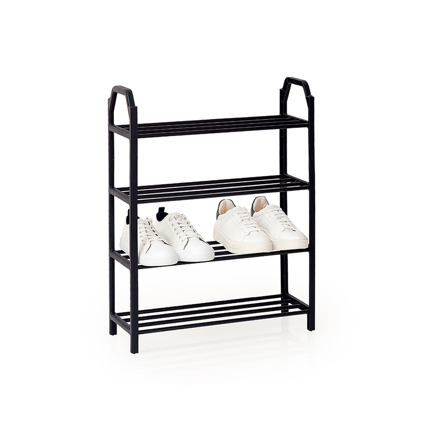 Urban Decor 4 Tier Stackable Shoe Rack Black