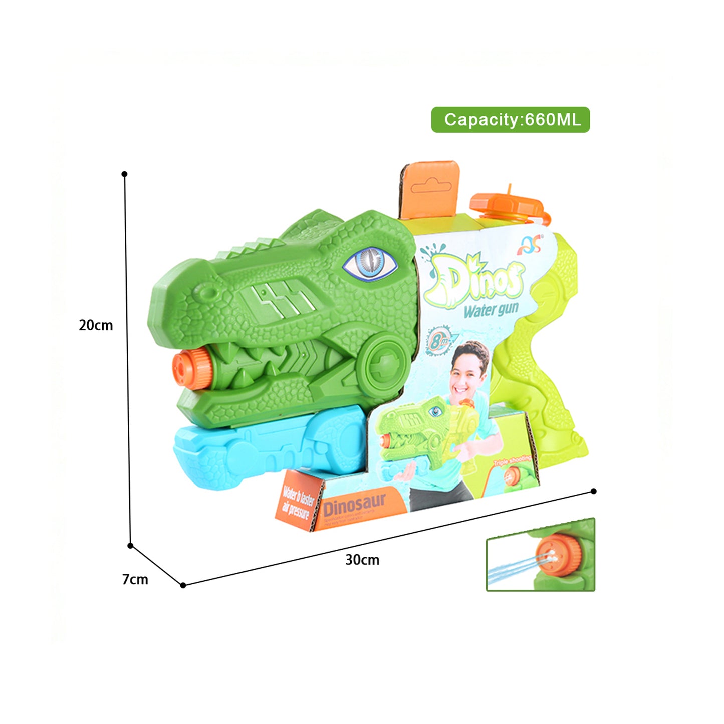 Dinosaur Water Gun Green