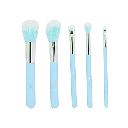 Zoey Cosmos 5 Piece Cosmetic Brushes Set Blue