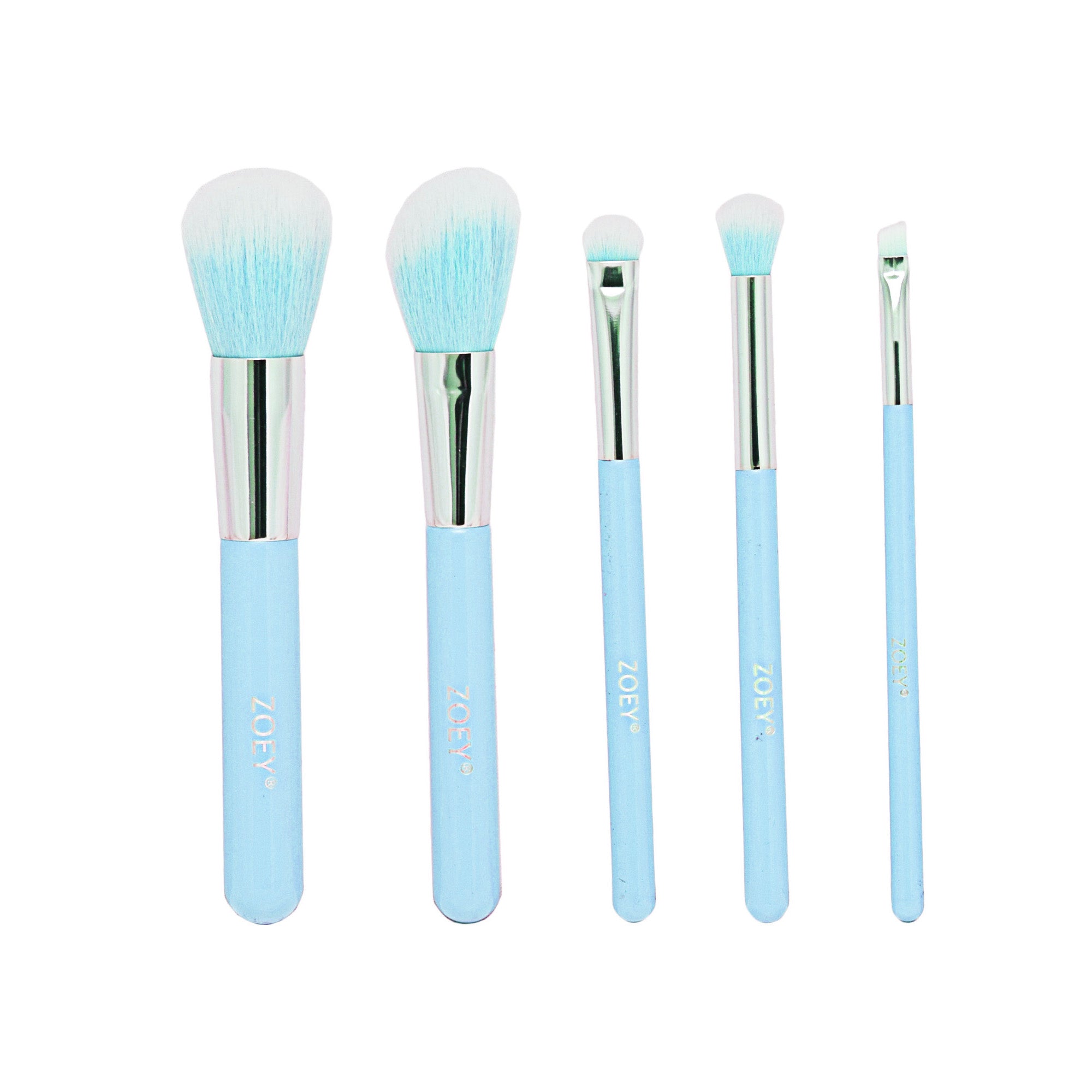 Zoey Cosmos 5 Piece Cosmetic Brushes Set Blue