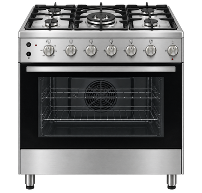 Elba 90cm 5 Burner Gas Stove with Electric Oven - Stainless Steel