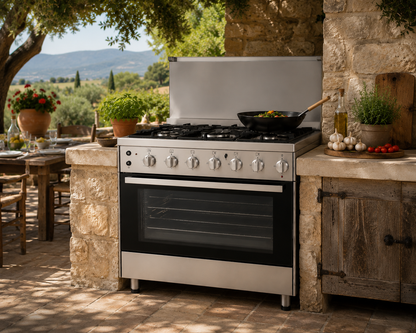 Elba 90cm 5 Burner Gas Stove with Electric Oven - Stainless Steel