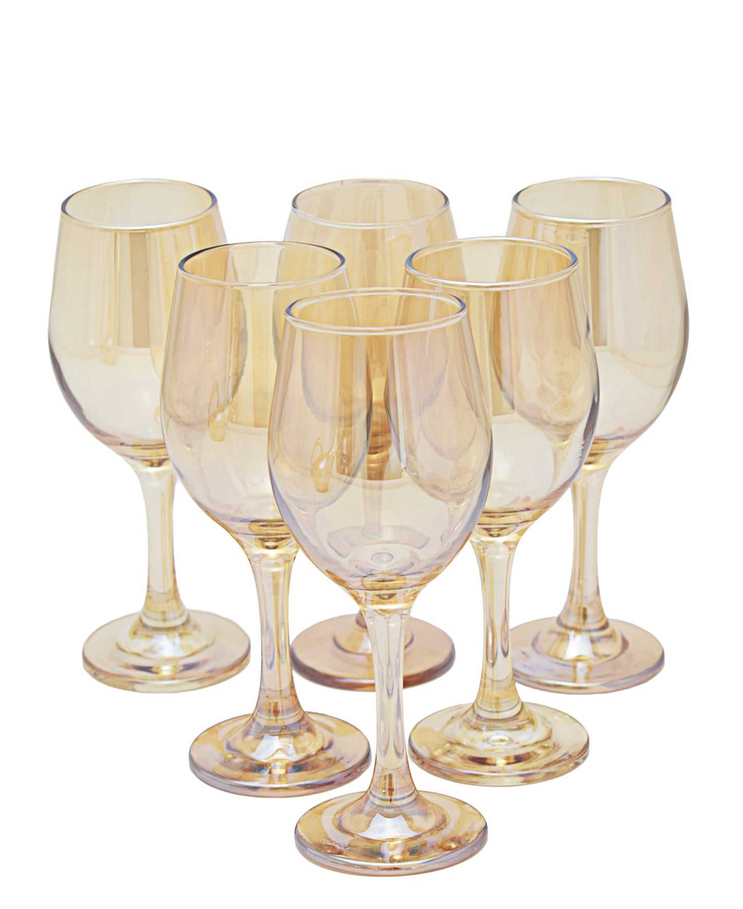 Kitchen Life Amber 7 Piece Wine Glass Set - Gold