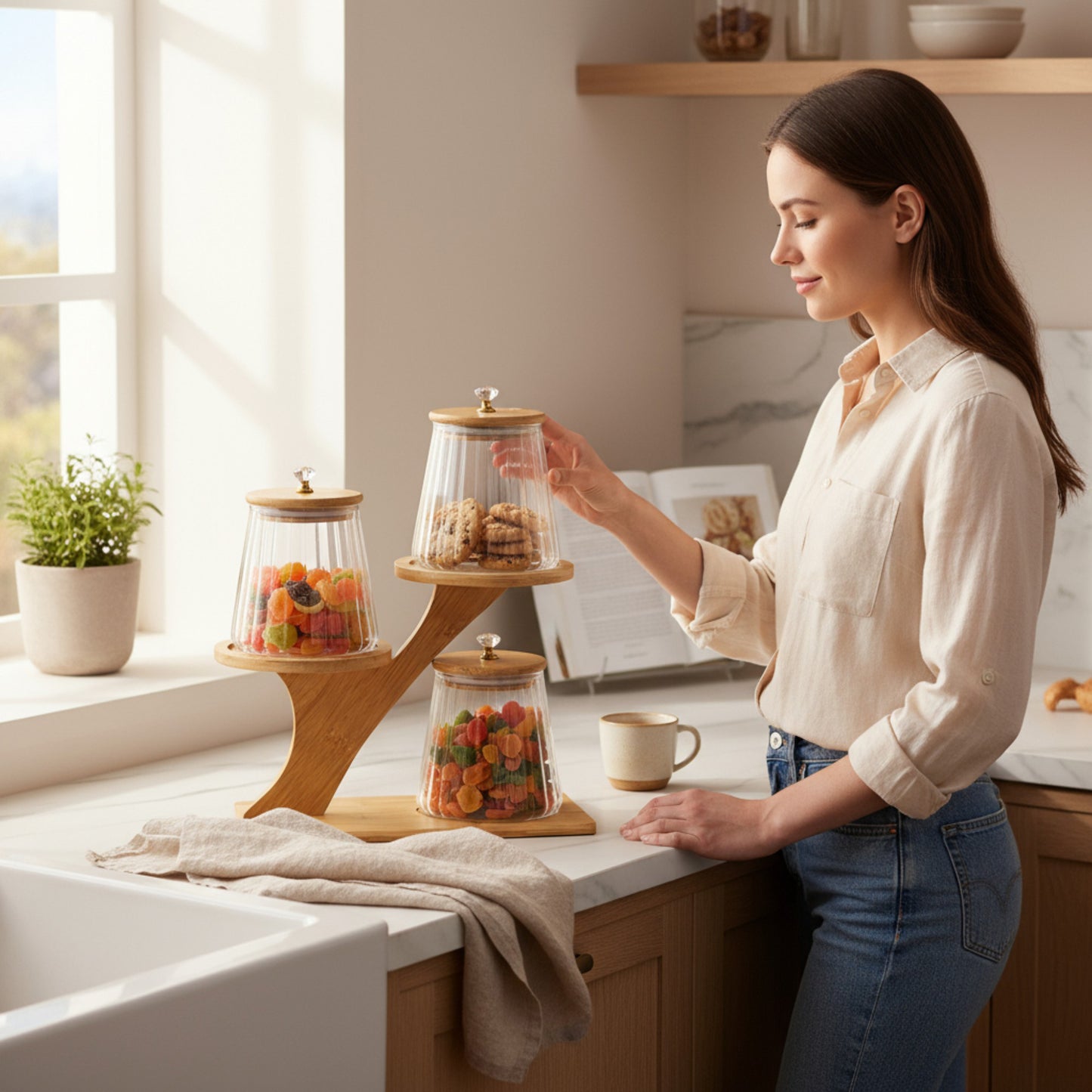 Kitchen Life 3 Piece Canister Set Clear