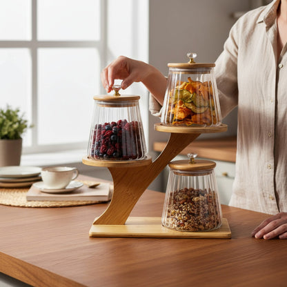 Kitchen Life 3 Piece Canister Set Clear