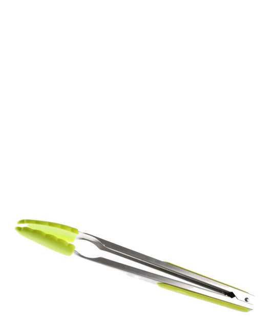 Kitchen Life 12" Silicone Tongs with Auto Lock - Green