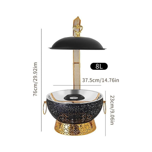 Stainless Steel 8Lt Chafing Dish Black & Gold