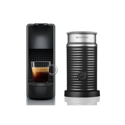 Nespresso Mini Essenza Bundle Automatic Espresso Machine with Aeroccino Milk Frother Intense Grey