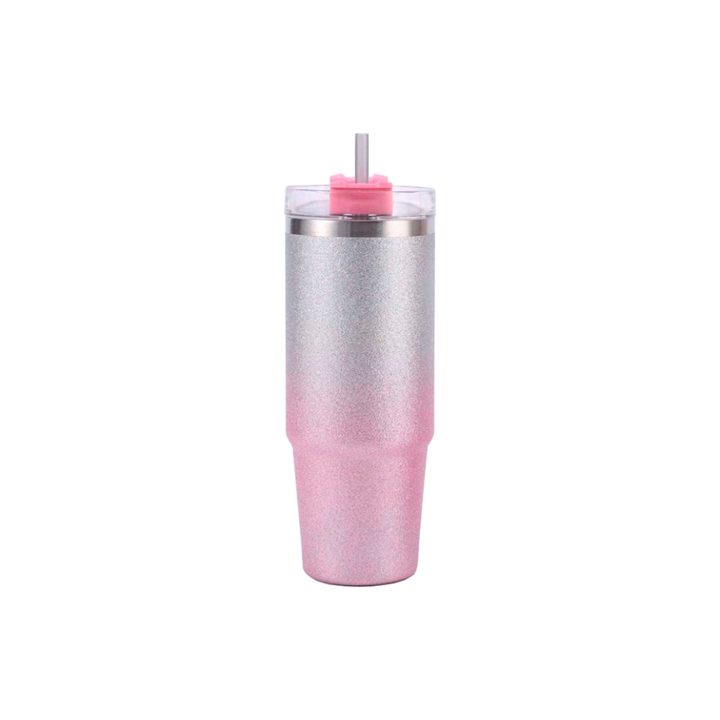 Kitchen Life 900ml 2-Toned Glitter Thermos Flask Pink & Silver