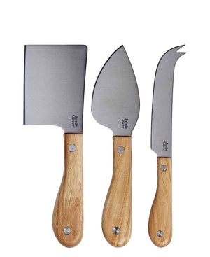Jamie Oliver 3 Piece Cheese Knife Set - Brown