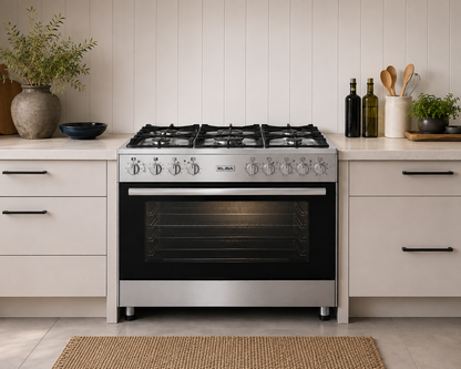 Elba Essential 90cm 5 Burner Gas Stove & Electric Oven - Stainless Steel
