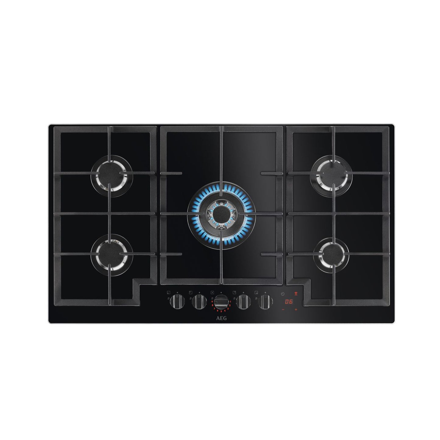 AEG 90cm 8000 Series built-in Gas Hob with 5 Cooking Zones Black